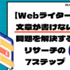 【Webライター】文章が書けない問題を解決するリサーチの7ステップ